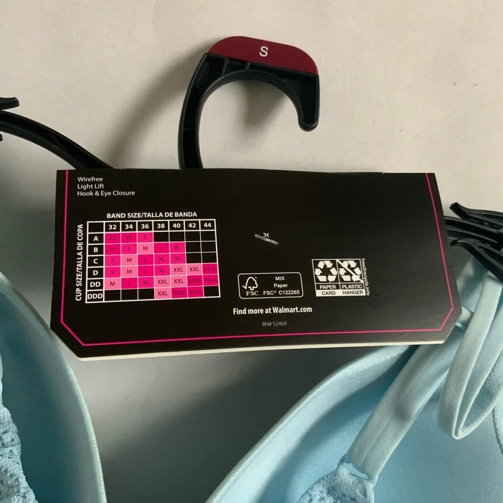 Women’s No Boundaries Light Blue Lace Wirefree Bra - Picture 4 of 4